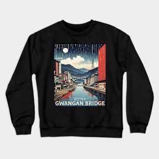 Gwangan Bridge South Korea Rainy Night Travel Tourism Retro Vintage Crewneck Sweatshirt